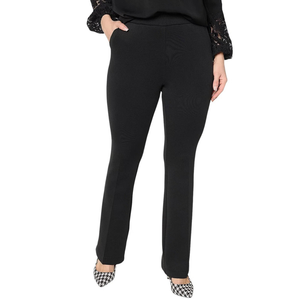 Mally Roncal Women's Techno Scuba Full Length Bootcut Pants Black - Regular
